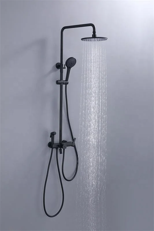 Shower System with Sprayer Bathroom Pressure Rainfall Shower Head Black Shower Faucet Sets