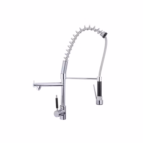 Сантехника Пружинный смеситель для раковины Выдвижной 3-ходовой кухонный кран для питьевой воды